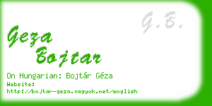 geza bojtar business card